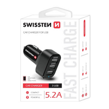 Swissten Autonabíjačka 3xUSB 5.2A, 26W - blister