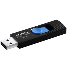 64 GB . USB kľúč . ADATA DashDrive™ Value UV320 USB 3.1, Black/Blue AUV320-64G-RBKBL