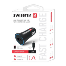 Autonabíjačka Swissten CL adaptér na USB 1A + kábel microUSB