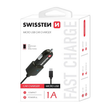 Swissten CL Autonabíjačka microUSB strunový kábel 1A ,blister