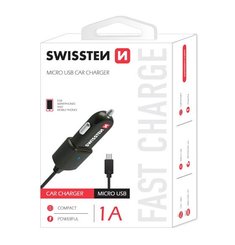 Swissten CL Autonabíjačka microUSB strunový kábel 1A ,blister