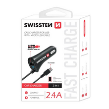 Swissten CL Autonabíjačka microUSB a USB 2.4A ,blister