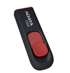 64 GB . USB kľúč . ADATA DashDrive™ Classic C008 USB 2.0, čierno-červený AC008-64G-RKD