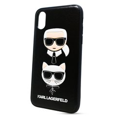 KLHCPXKICKC Karl Lagerfeld Karl and Choupette Hard Case Black pro iPhone X/XS
