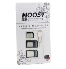 Noosy Adaptér pro Micro a Nano SIM karty 3v1 White/Black (EU Blister)