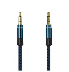 Kábel Aux 2x3.5mm jack 1.5m - modrý (blister)