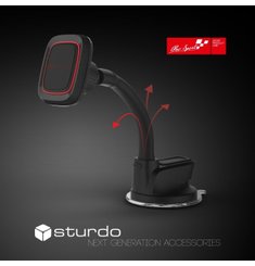 Magnetický držiak do auta STURDO Pro Sport čierny s nano prísavkou