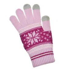 Dámske rukavice na dotykový displej - ružové
