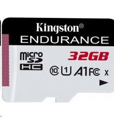 32 GB . microSD karta Kingston High Endurance Class 10 UHS-I U1 (r95MB/s, w30MB/s) bez adaptéra