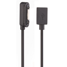 USB nabíjací adaptér Magnetický MicroUSB, určené na Sony, čierne