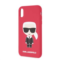 KLHCI61SLFKRE Karl Lagerfeld Full Body Iconic Silikonové Pouzdro pro iPhone XR Red