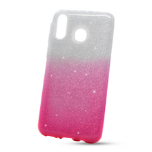 Puzdro Shimmer 3in1 TPU Samsung Galaxy M20 M205 - strieborno-ružové