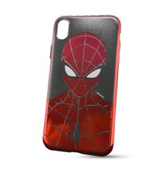 Puzdro Marvel TPU iPhone XR Spider Man vzor 014 (licencia) - červené chrome