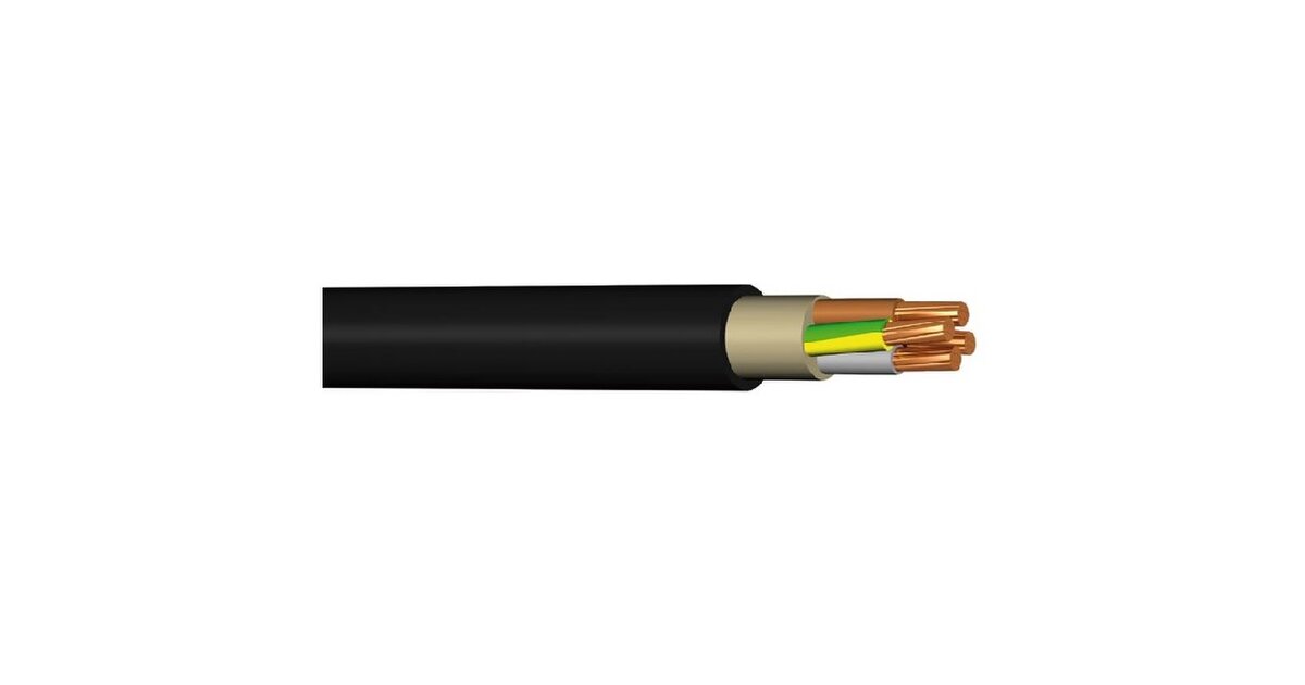 Metervara Av Starkstru00f6mkabel U2013 Jordkabel U2013 NYY-J 5 X 10 Mmu00b2 U2013 Svart U2013 Alltid Levereras I En Lu00e4ngd