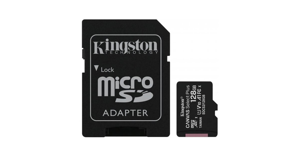 MicroSDXC karta KINGSTON 128GB Canvas Select Plus Class 10 (r/w 100MB/s) + adaptér