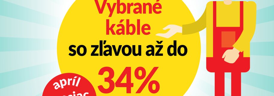 Apríl mesiac káblov: Vybrané káble so zľavou až do 34% Apríl mesiac káblov: Vybrané káble so zľavou až do 34%