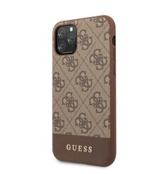 Puzdro Guess pre iPhone 11 GUHCN61G4GLBR silikónové, hnedé