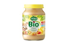Dojčenská výživa BIO broskyňová s banánmi a cereáliami 190g