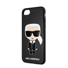 Puzdro Karl Lagerfeld pre iPhone 7/8/SE2020/SE 2022 KLHCI8IKPUBK imitácia kože, čierne