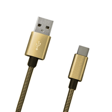 Dátový kábel MobilNET USB-C 2A 1m Zlatý metalický