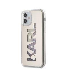 Puzdro Karl Lagerfeld pre iPhone 12 Mini (5.4) KLHCP12SKLMLGR silikónové, strieborné