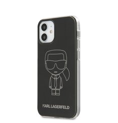 Puzdro Karl Lagerfeld pre iPhone 12 Mini (5.4) KLHCP12SPCUMIKBK silikónové, čierne