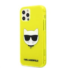 KLHCP12MCHTRY Karl Lagerfeld TPU Choupette Head Kryt pro iPhone 12/12 Pro 6.1 Fluo Yellow