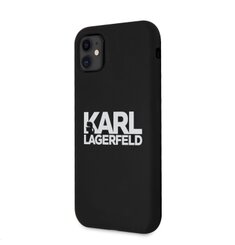 KLHCN61SLKLRBK Karl Lagerfeld Stack White Logo Silikonový Kryt pro iPhone 11 Black