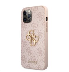 GUHCP12M4GMGPI Guess PU 4G Metal Logo Zadní Kryt pro iPhone 12/12 Pro Pink