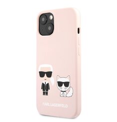 KLHCP13SSSKCI Karl Lagerfeld and Choupette Liquid Silicone Pouzdro pro iPhone 13 mini Pink