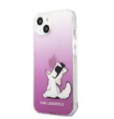 KLHCP13MCFNRCPI Karl Lagerfeld PC/TPU Choupette Eat Kryt pro iPhone 13 Pink