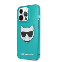 KLHCP13LCHTRB Karl Lagerfeld TPU Choupette Head Kryt pro iPhone 13 Pro Fluo Blue