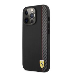 FESAXHCP13XBK Ferrari Smooth and Carbon Effect Zadní Kryt pro iPhone 13 Pro Max Black