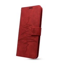Puzdro Mezzo Book Samsung Galaxy A22 A225 4G vzor vianočný strom - červené