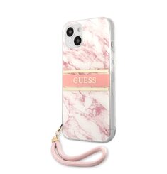 GUHCP13SKMABPI Guess TPU Marble Stripe Zadní Kryt pro iPhone 13 mini Pink