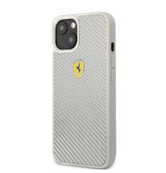 FEHCP13MFCASI Ferrari Real Carbon Zadní Kryt pro iPhone 13 Silver