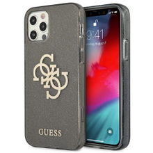 Guess case for iPhone 12 Pro Max 6,7&quot; GUHCP12LPCUGL4GBK black hard case Glitter 4G Big Logo