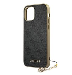 Guess case for iPhone 12 / 12 Pro 6,1&quot; GUHCP12MGF4GGR gray hard case 4G Charms Collection