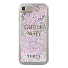 Guess case for iPhone 7 / 8 / SE 2020 GUHCP7GLUQPU purple hard case Liquid Glitter Party