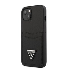 Guess Saffiano Double Card Zadní Kryt pro iPhone 13 mini Black