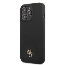 Guess 4G Silicone Metal Logo Zadní Kryt pro iPhone 13 Pro Max Black