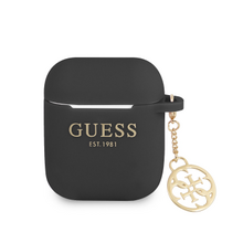 Guess 4G Charms Silikonové Pouzdro pro Airpods 1/2 Black