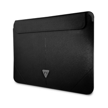 Guess Saffiano Triangle Metal Logo Computer Sleeve 16" Black