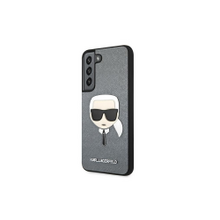 Karl Lagerfeld case for Samsung Galaxy S22 Plus KLHCS22MSAKHSL hard case silver Saffiano Karl`s Hea