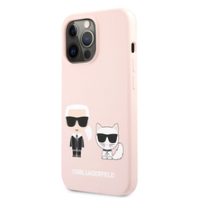 Karl Lagerfeld and Choupette Liquid Silicone Zadní Kryt s MagSafe pro iPhone 13 Pro Max Pink