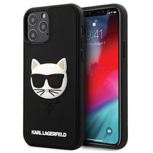 Karl Lagerfeld case for iPhone 12 / 12 Pro 6,1&quot; KLHCP12MCH3DBK black hard case 3D Rubber Choup