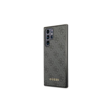 Guess case for Samsung Galaxy S22 Ultra GUHCS22LG4GFGR grey hard case 4G Metal Gold Logo