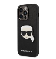 Karl Lagerfeld PU Saffiano Karl Head Zadní Kryt pro iPhone 14 Pro Max Black