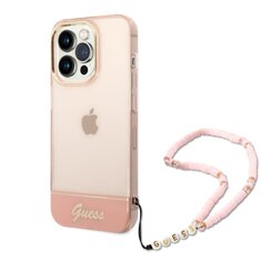 Guess PC/TPU Camera Outline Translucent Zadní Kryt s Poutkem pro iPhone 14 Pro Max Pink