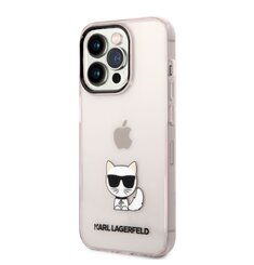 Karl Lagerfeld Choupette Logo Zadní Kryt pro iPhone 14 Pro Pink